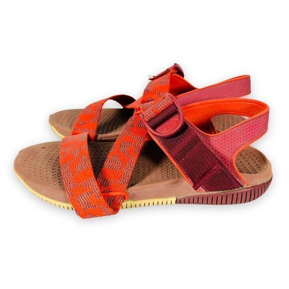 Chaco Confluence Grenadine Sports Sandals Reddish Orange J106934 Women's 7 - Picture 2 of 10